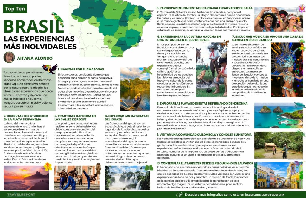 infografia top ten brasil las experiencias mas inolvidables