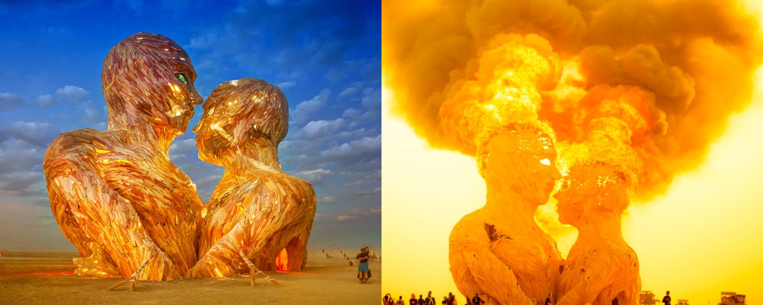 antes y despues en burning man