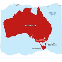 mapa explicativo de australia