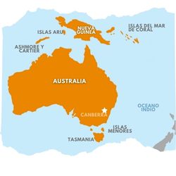 mapa explicativo del continente australiano