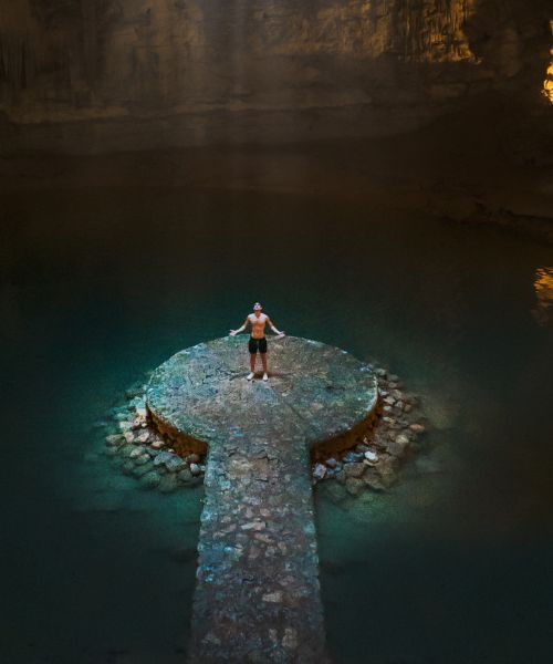 cenote en el caribe