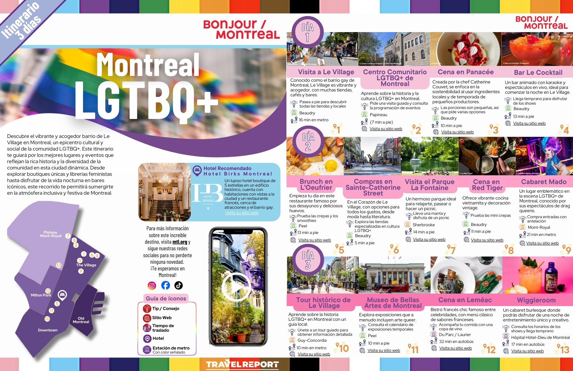 infografia itinerario montreal lgbtq y mas en montreal