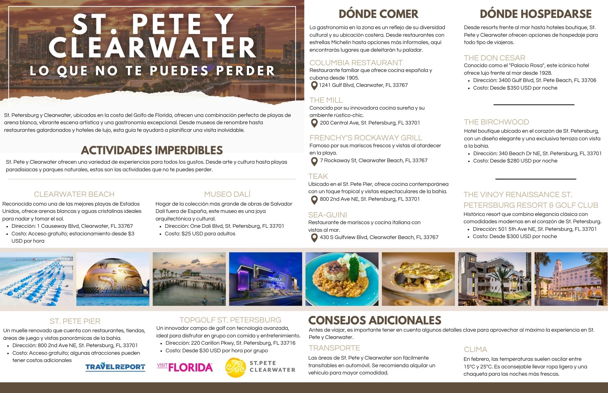 infografia que hacer en st pete y clearwater